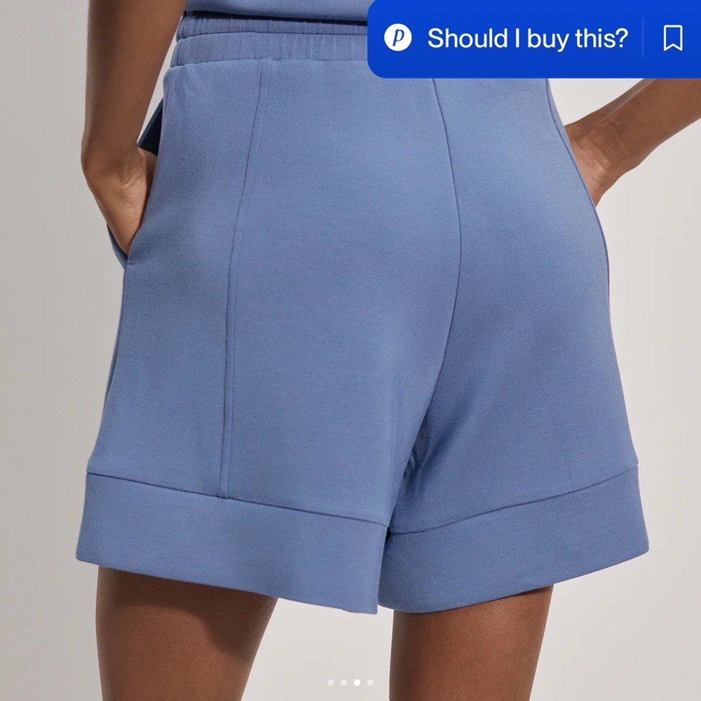 Varley Alder High-Rise Shorts in Periwinkle Blue - Picture 3 of 3